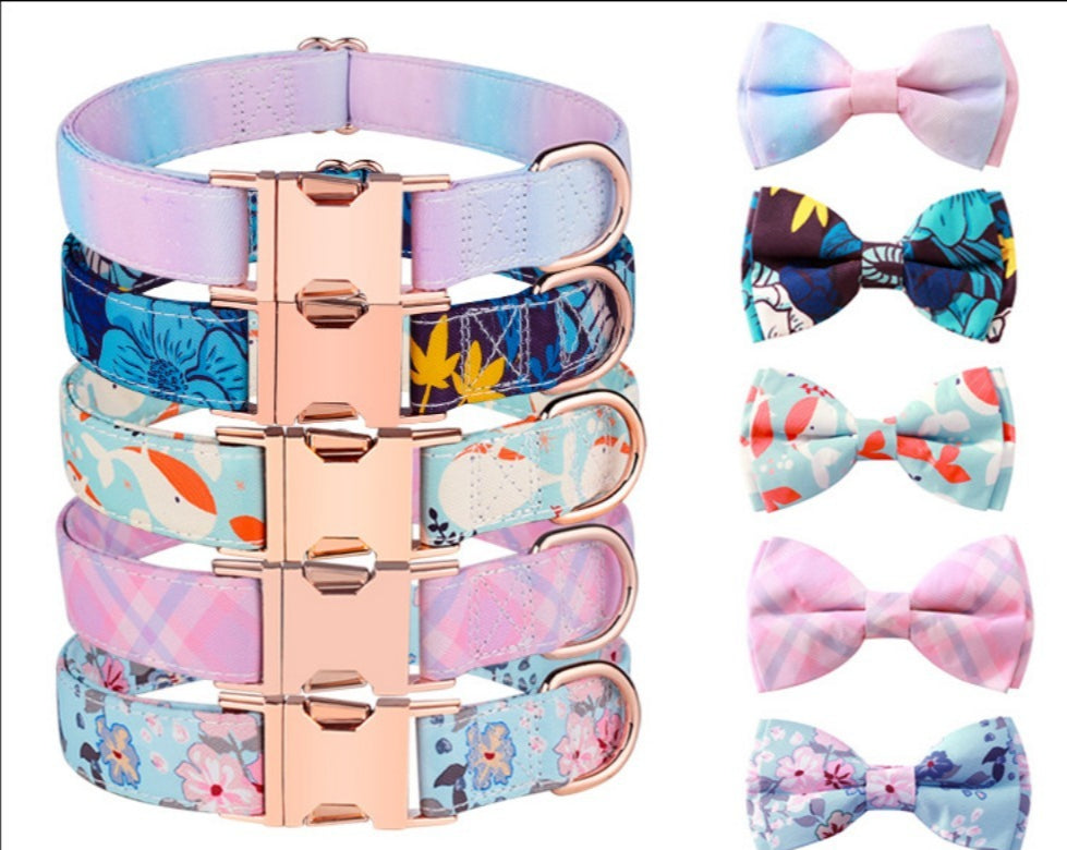 Engraved Rose Gold Buckle Bow Tie