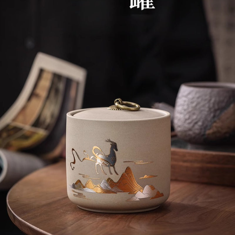 Gilt Gold Ceramic Urn