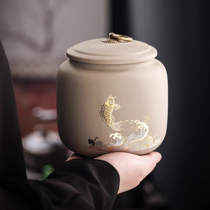 Gilt Gold Ceramic Urn