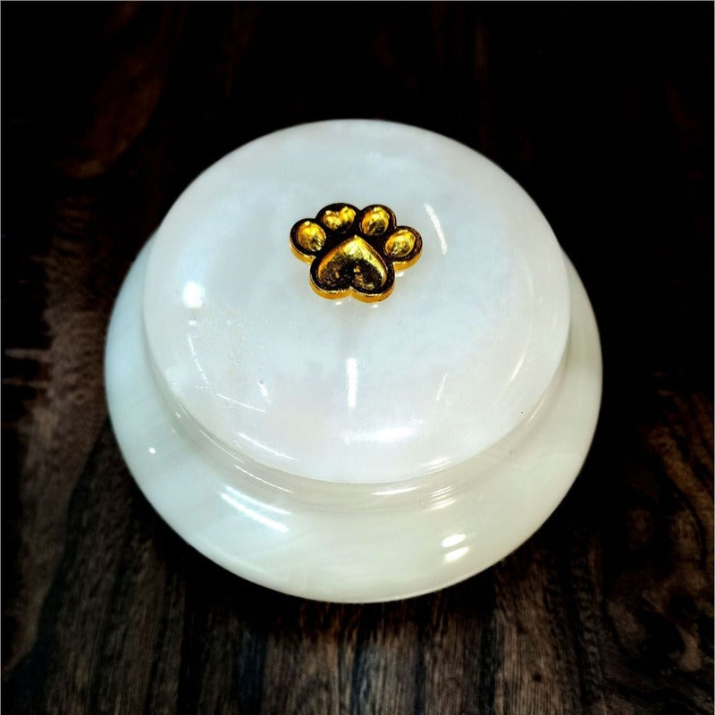 Elegant Natural White Jade Urn
