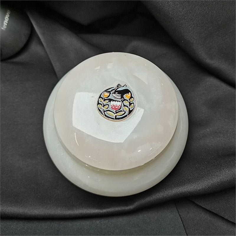 Elegant Natural White Jade Urn