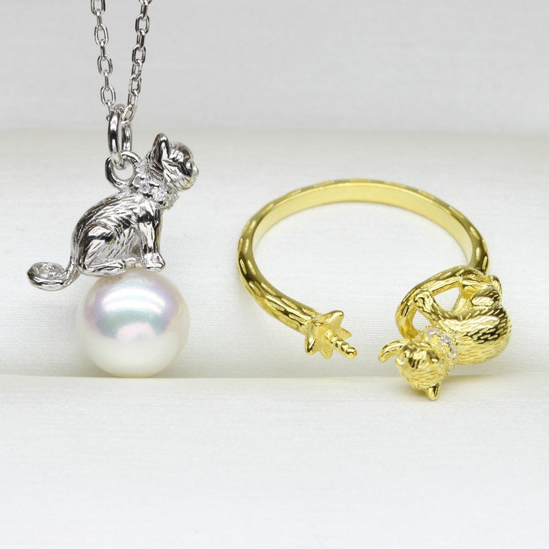 S925 Sterling Silver Pearl Pendant & Ring Set