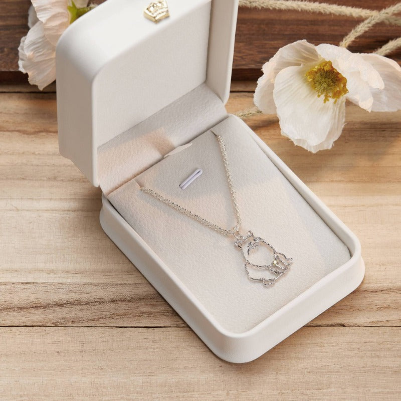 Custom S925 Silver Pet Stick Figure Necklace