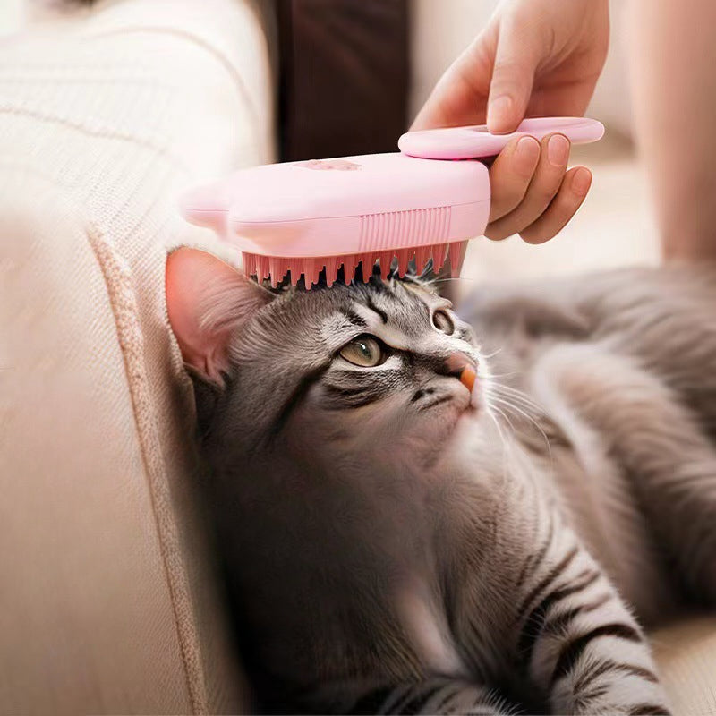 Electric Pet Spray Comb with One-Button Spray Brush