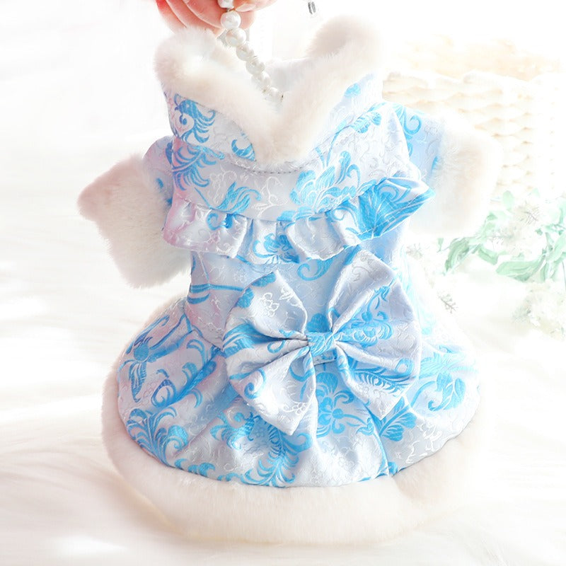 Faux Fur Tang Style Dress