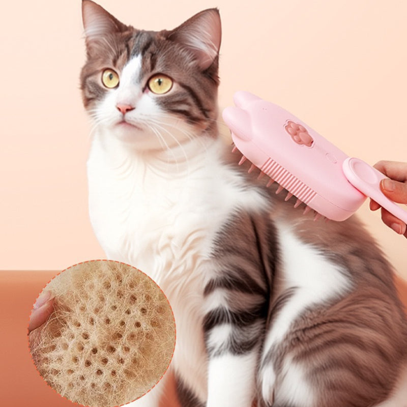 Electric Pet Spray Comb with One-Button Spray Brush