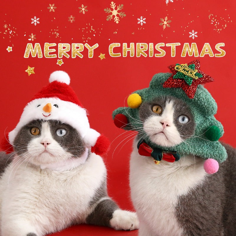 Pet Christmas Tree & Snowman Hat