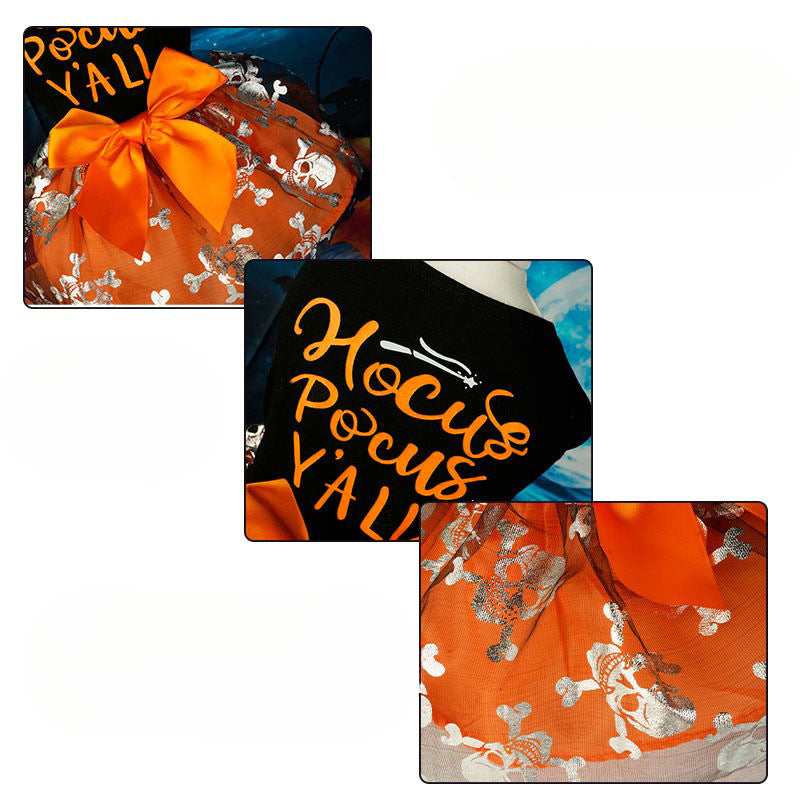 Halloween Skull and Bone Print Dress