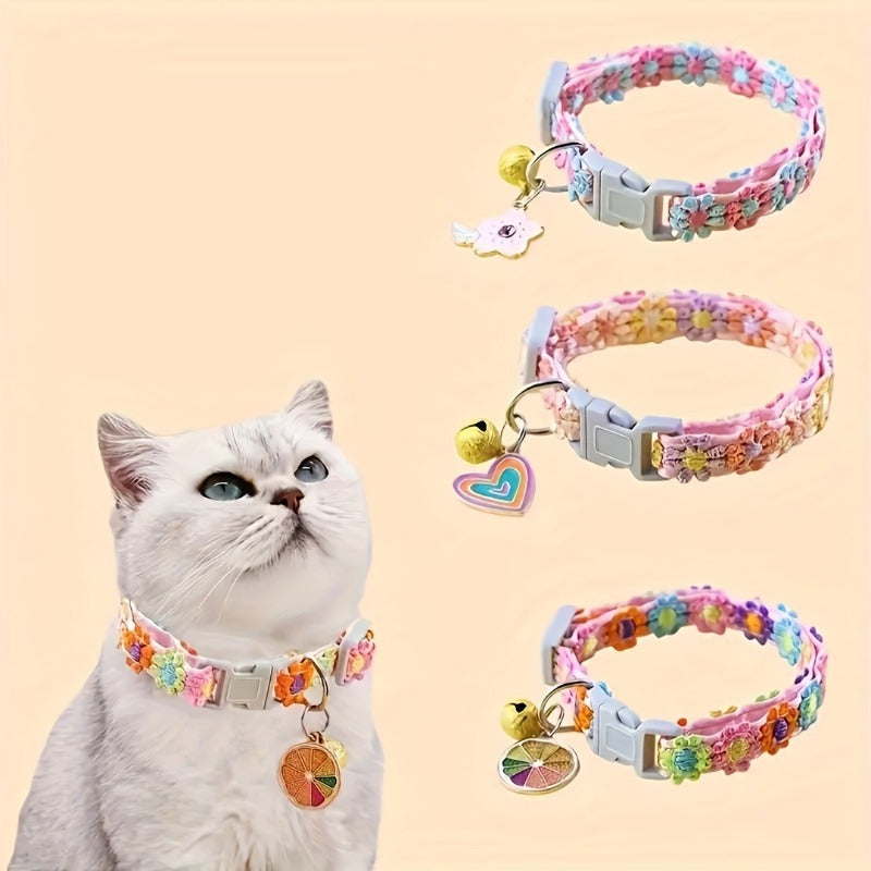 Colorful Lace Flower Cat Collar