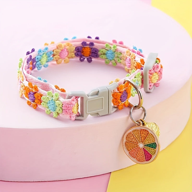 Colorful Lace Flower Cat Collar
