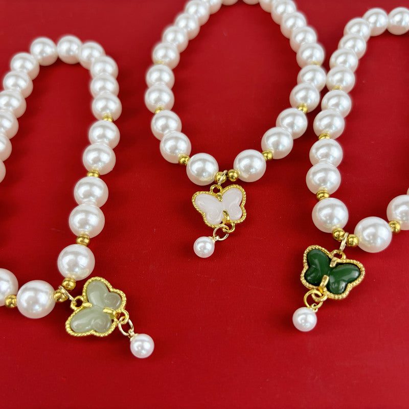 Inlaid Butterfly Pet Necklace
