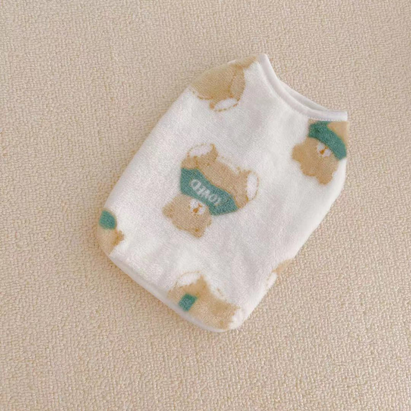 Cozy Teddy Bear Print Fleece Vest