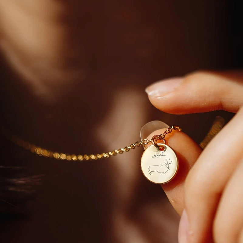 Minimalist Pet Round Pendant Necklace