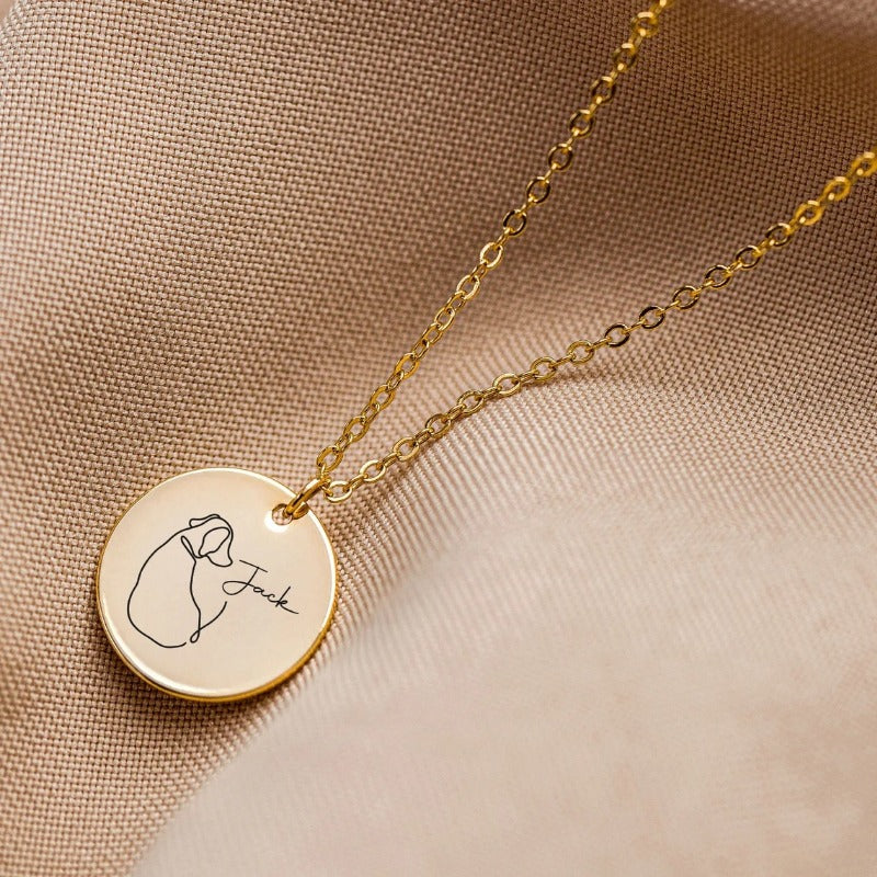 Minimalist Pet Round Pendant Necklace