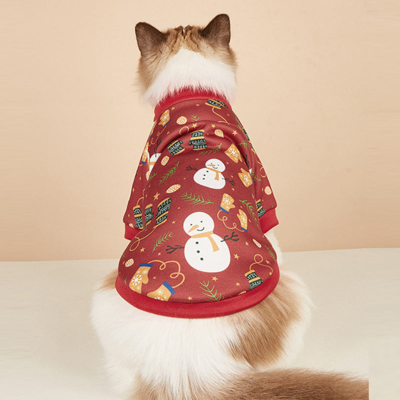 Chrismas Snowman Print Coat