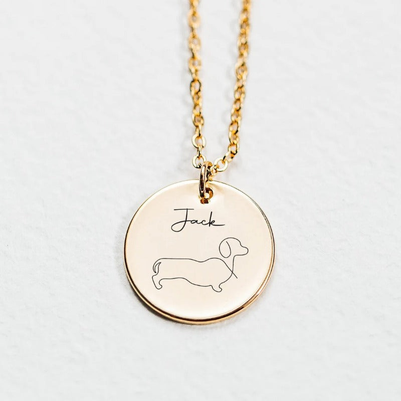 Minimalist Pet Round Pendant Necklace