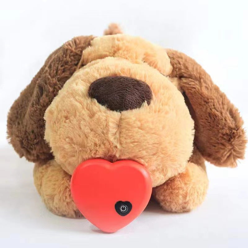 Soothing Simulated Heartbeat Pet Interactive Plush Toy