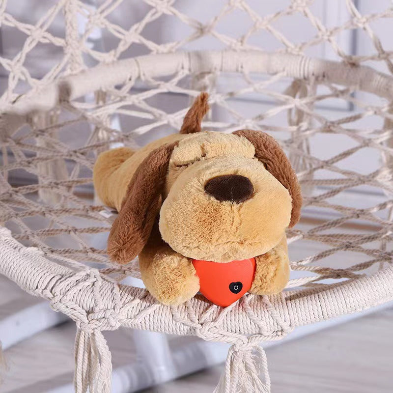 Soothing Simulated Heartbeat Pet Interactive Plush Toy