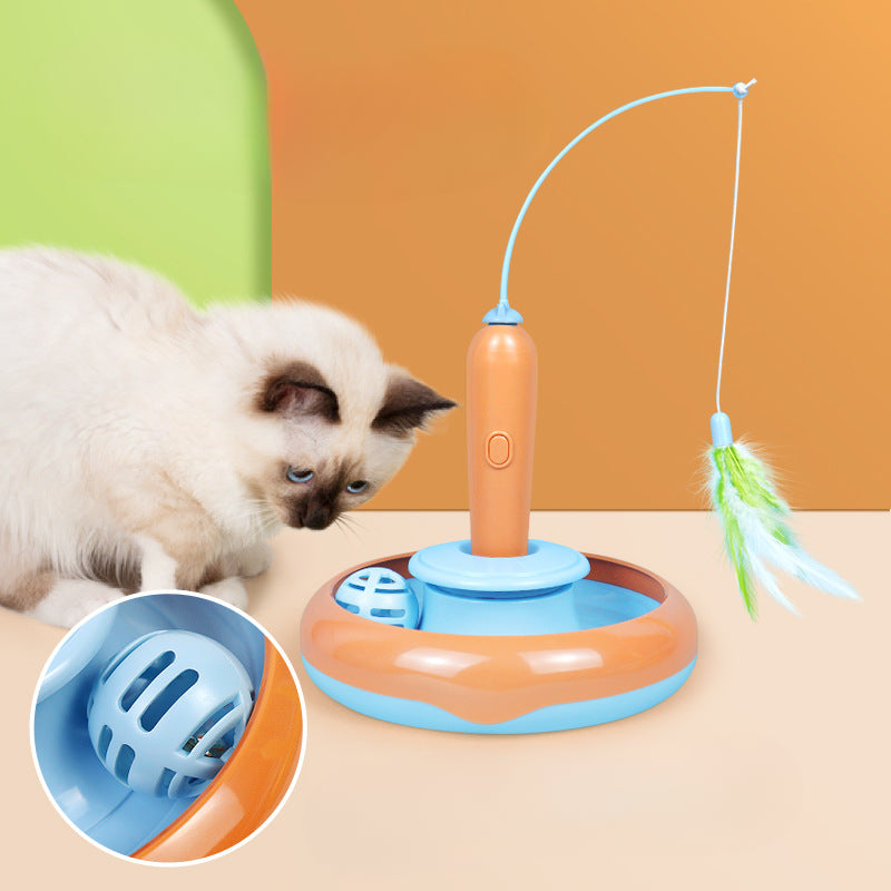 Fishing Rod Rotating Cat Turntable Smart Cat Toy