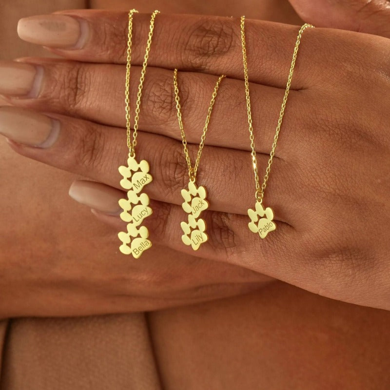 Footprint pendant with Customized Names
