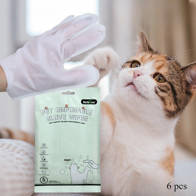 Pet Bath Wipes - 6 Wet Wipes