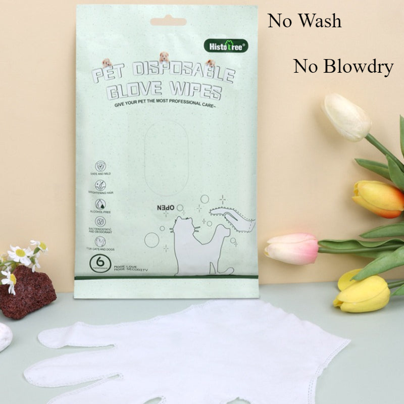 Pet Bath Wipes - 6 Wet Wipes