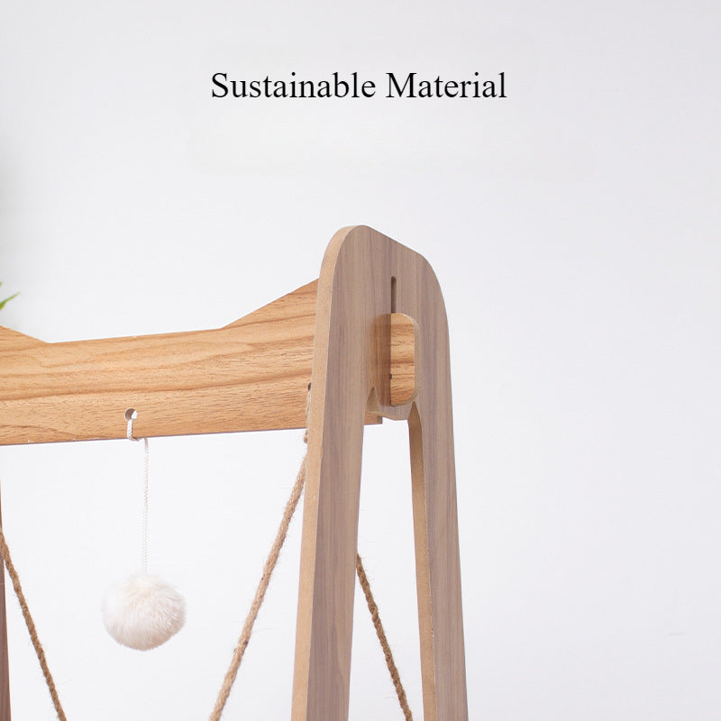 Solid Wood Cat Rocking Chair