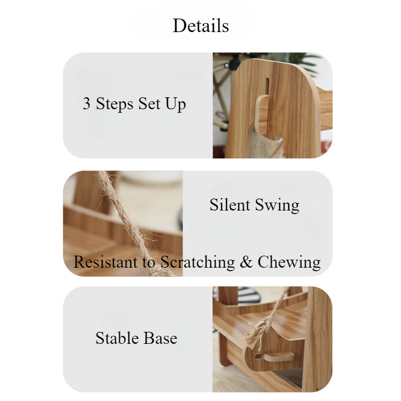 Solid Wood Cat Rocking Chair