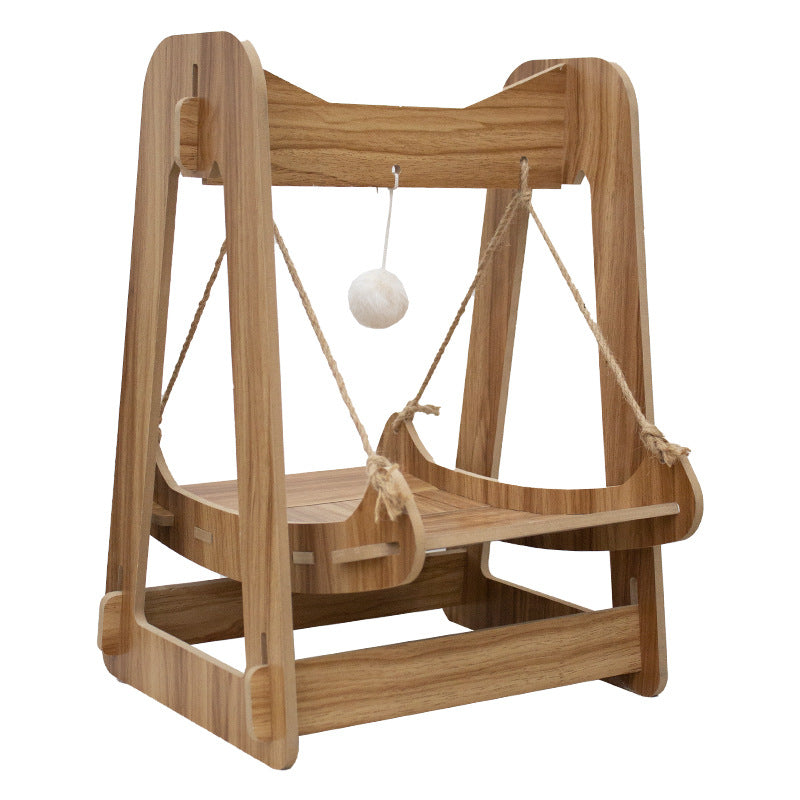 Solid Wood Cat Rocking Chair