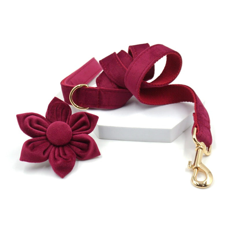 Burgundy Velvet Pet Collar