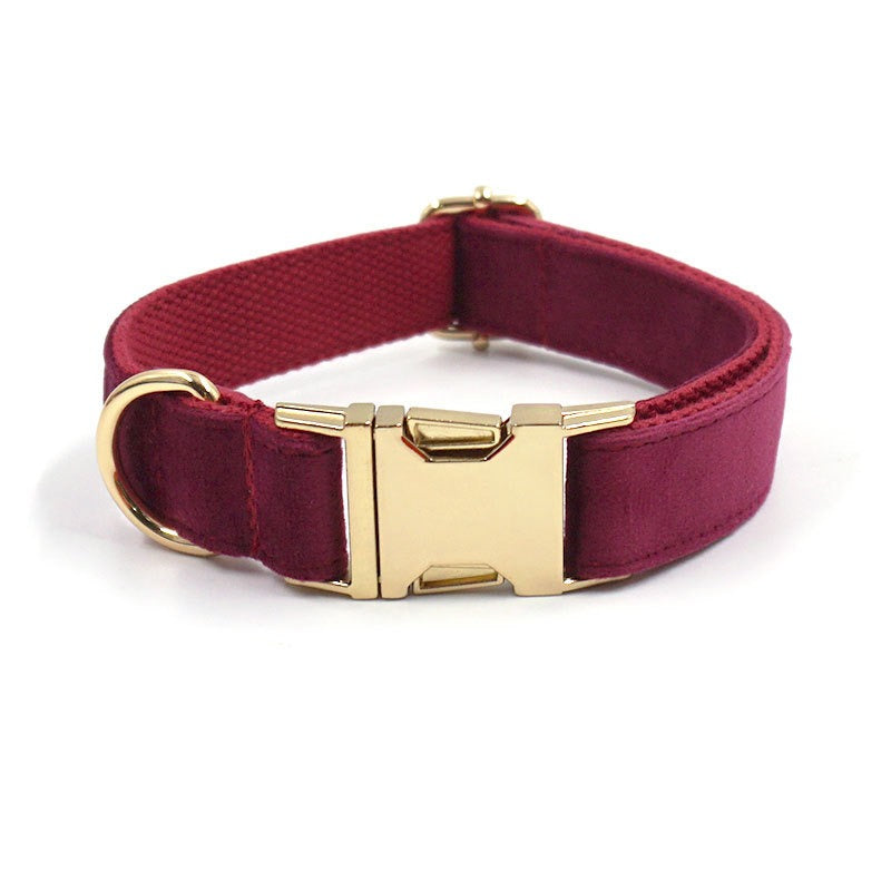 Burgundy Velvet Pet Collar