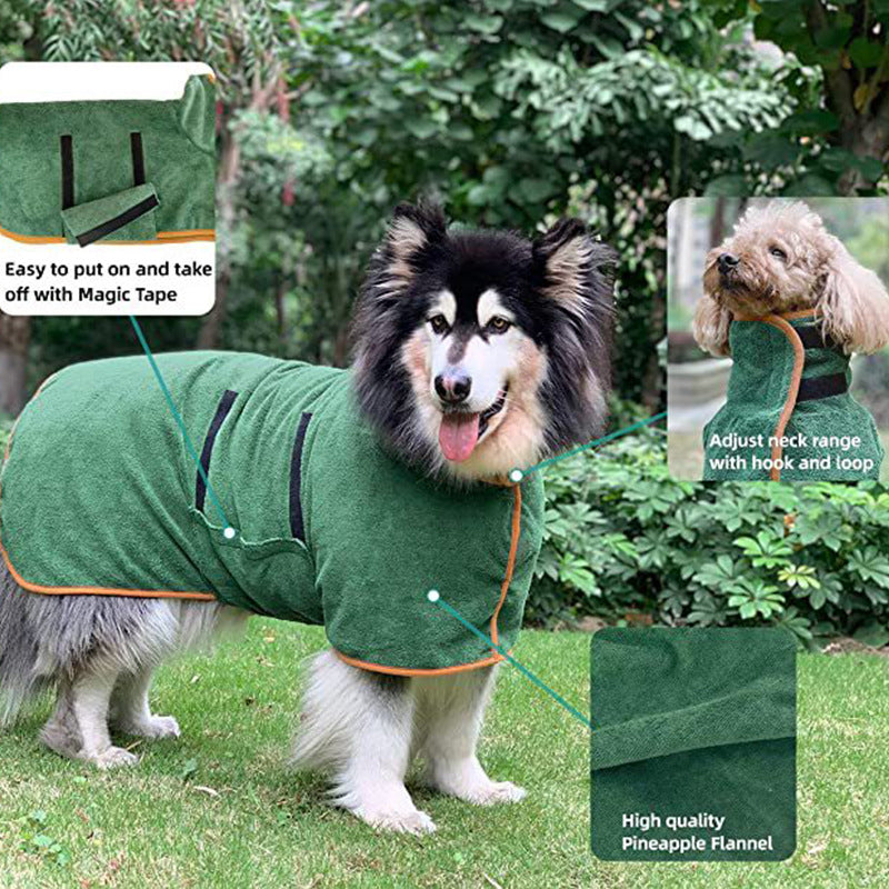Microfiber Absorbent Pet Bathrobe