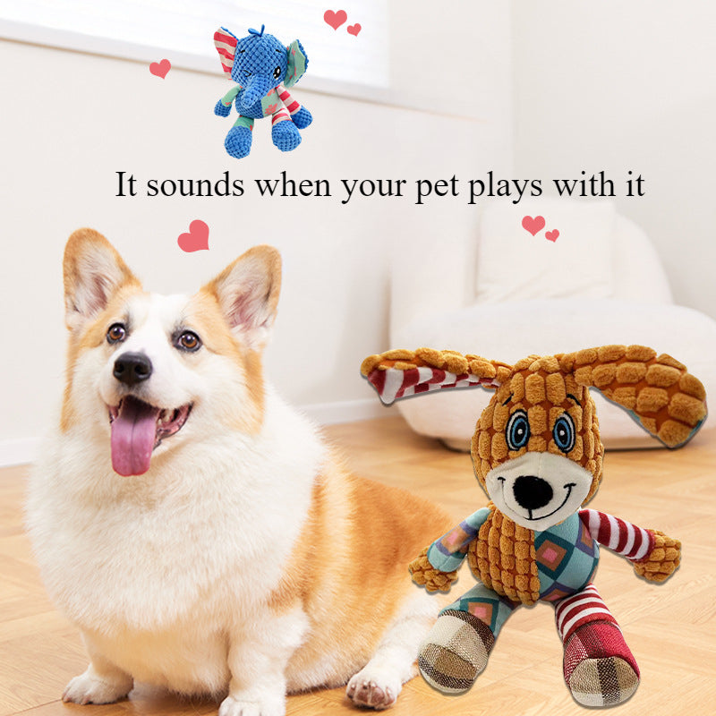 Teeth-Grinding Sounding Pet Plush Toy