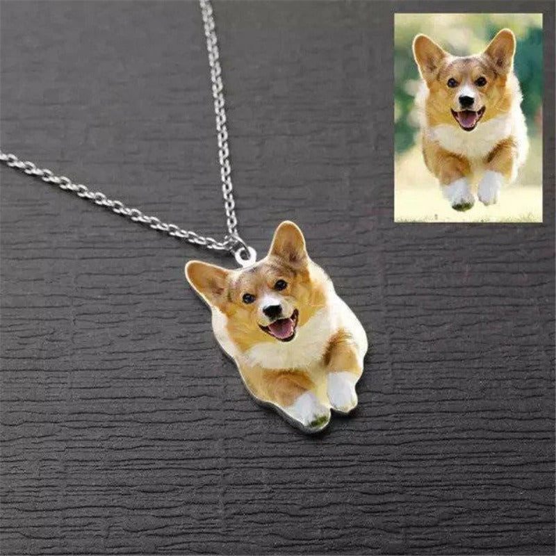 Titamium Personalized Pet Portrait Necklace
