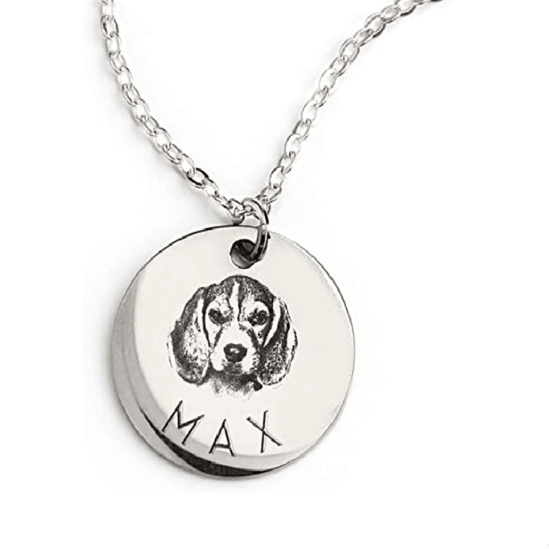 Customized Pet Portrait Round Necklace