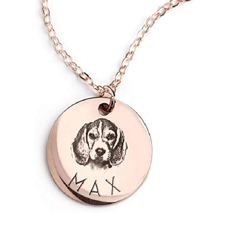 Customized Pet Portrait Round Necklace