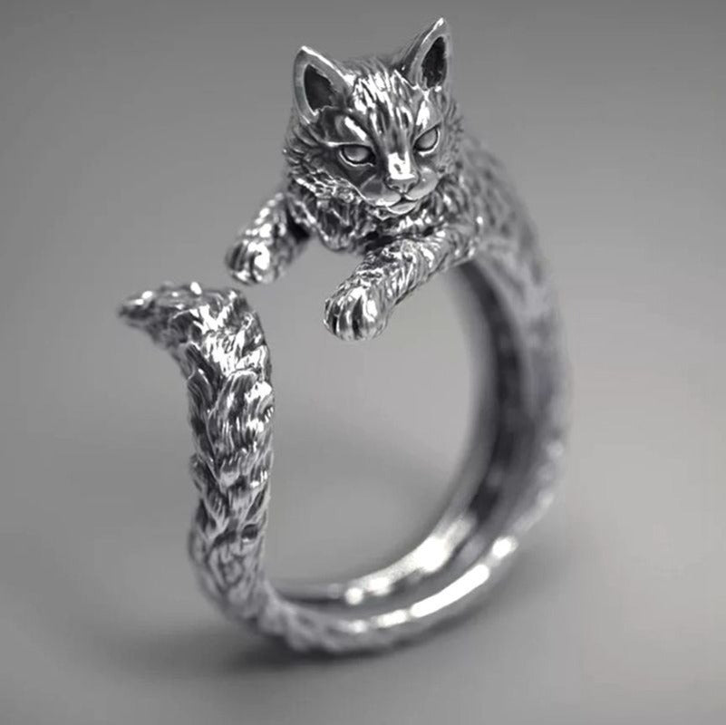 Simple Kitten Figure Ring