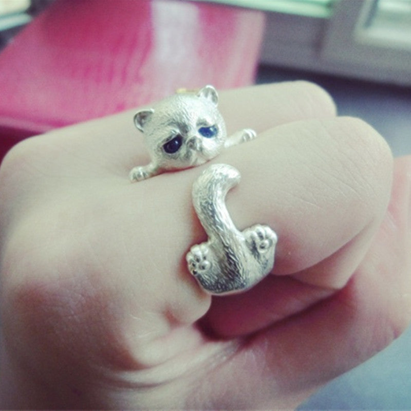 Simple Kitten Figure Ring