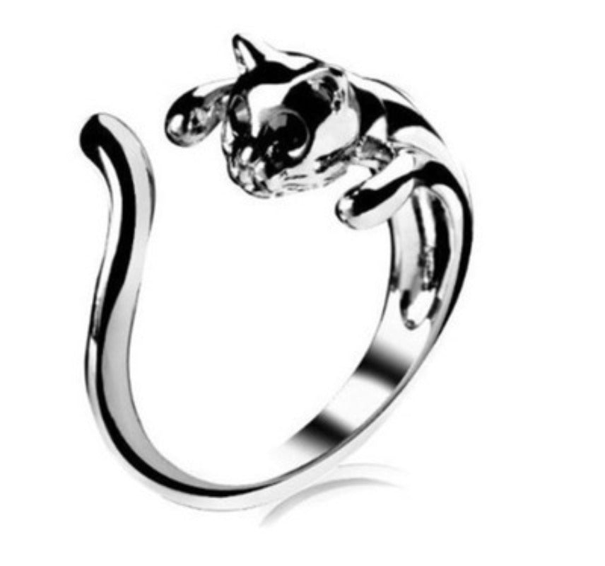 Simple Kitten Figure Ring