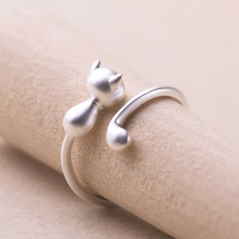 Simple Kitten Figure Ring