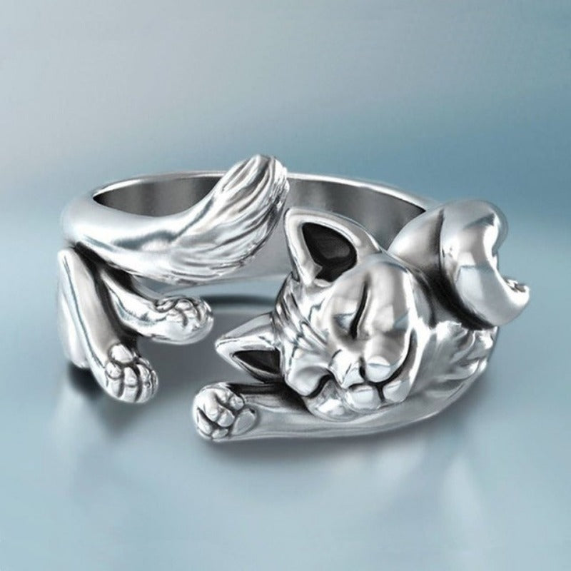 Simple Kitten Figure Ring