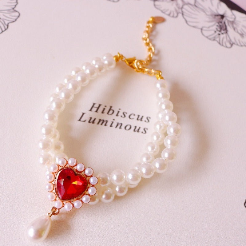 Double Layer Tassel Gemstone & Pearl Necklace