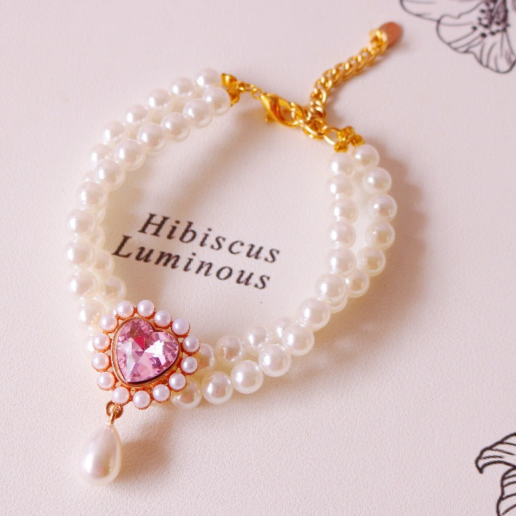 Double Layer Tassel Gemstone & Pearl Necklace