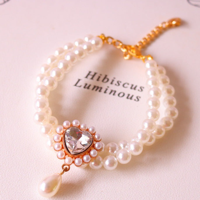 Double Layer Tassel Gemstone & Pearl Necklace