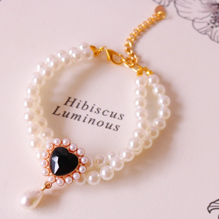 Double Layer Tassel Gemstone & Pearl Necklace