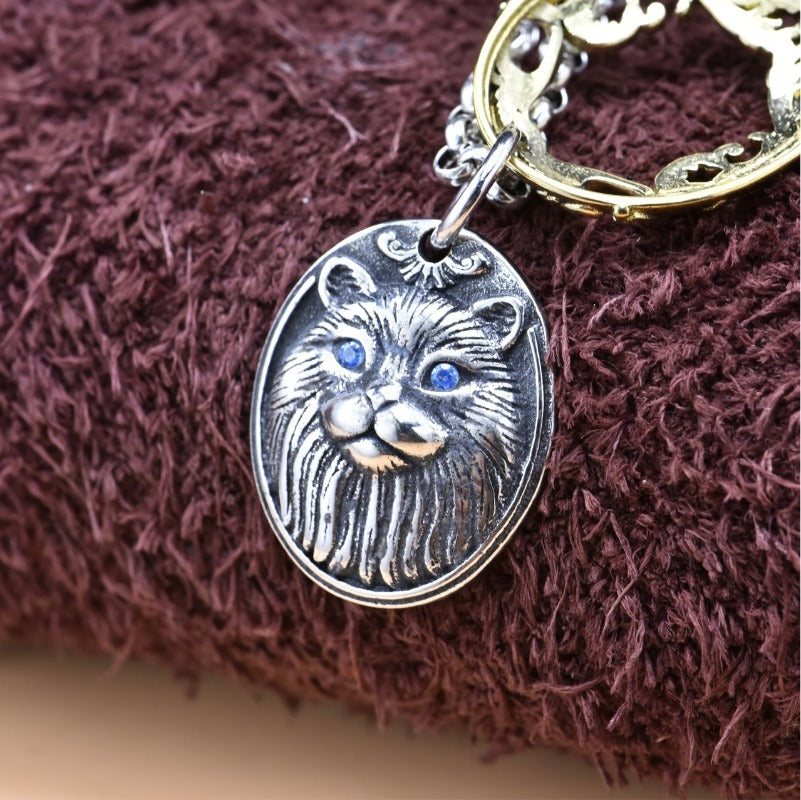 Retro Thai Silver Cat Necklace