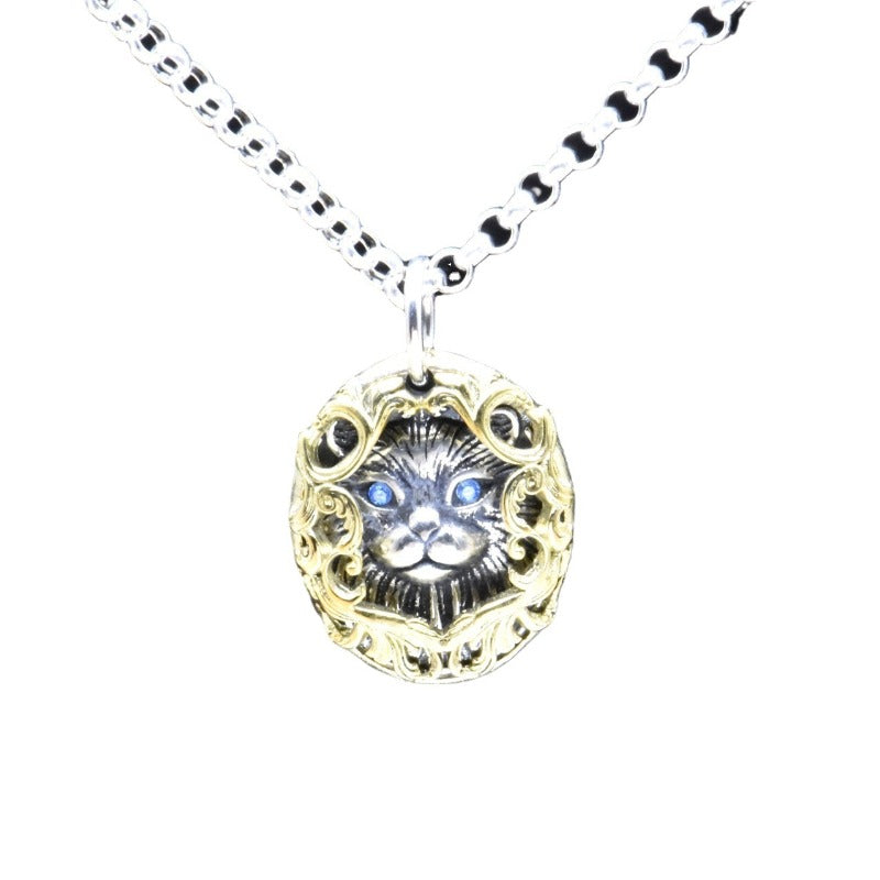 Retro Thai Silver Cat Necklace