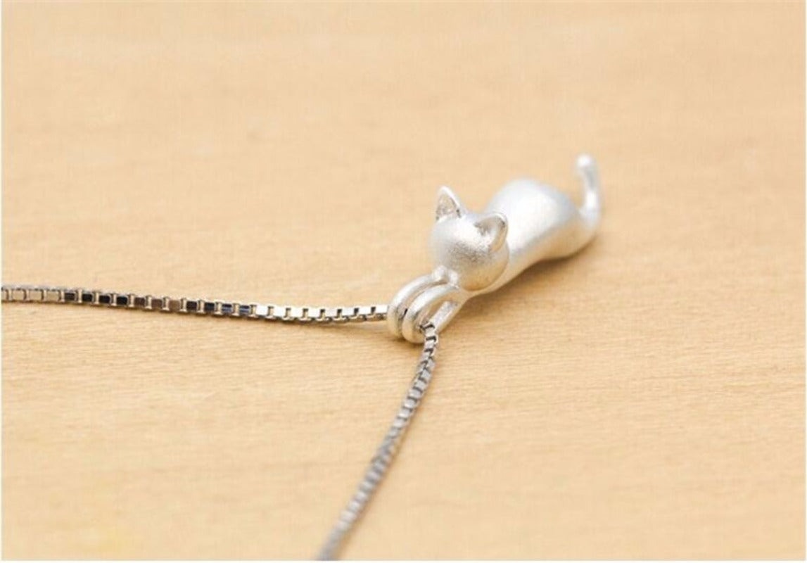 Imitation 925 Cat Sterling Silver Necklace