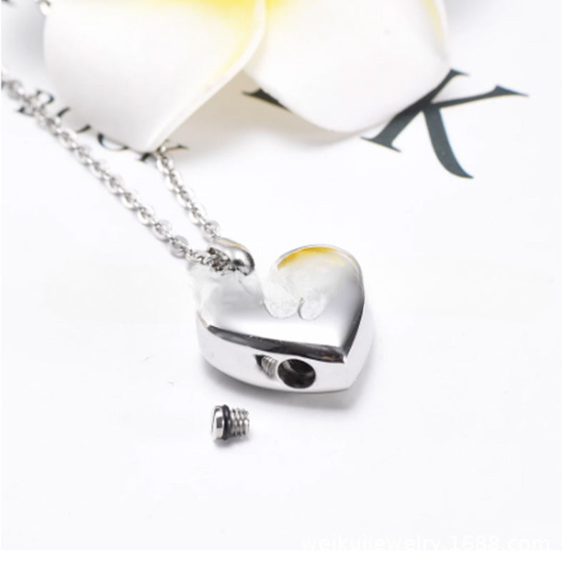 Stainless Steel Heart Urn Necklace