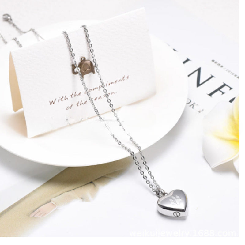 Stainless Steel Heart Urn Necklace